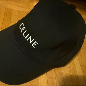 Celine Black Cap with White Logo